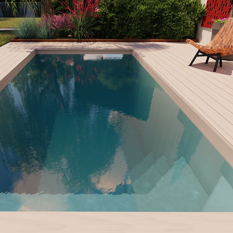 Petite piscine polyester avec bloc filtrant | Sheltom