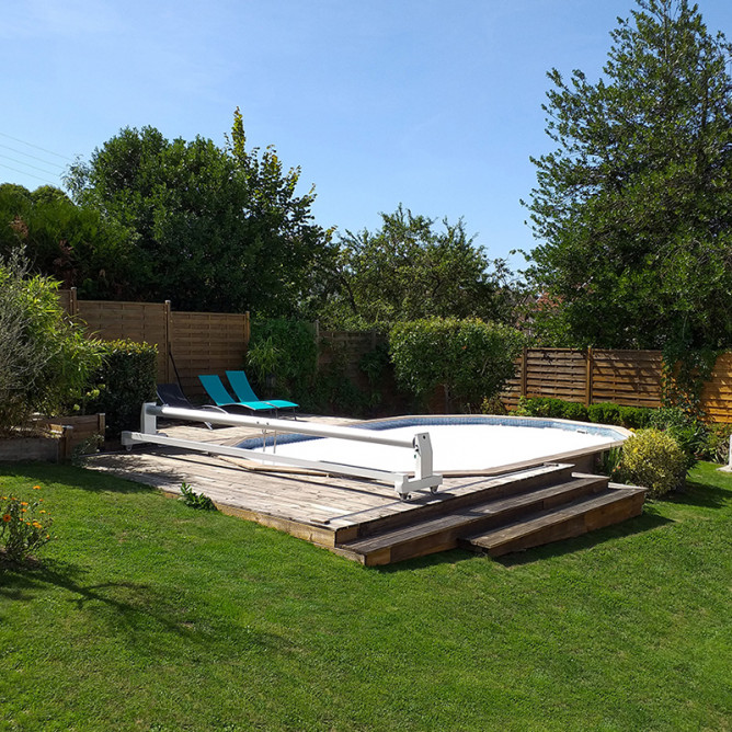 Volet piscine slide mobile