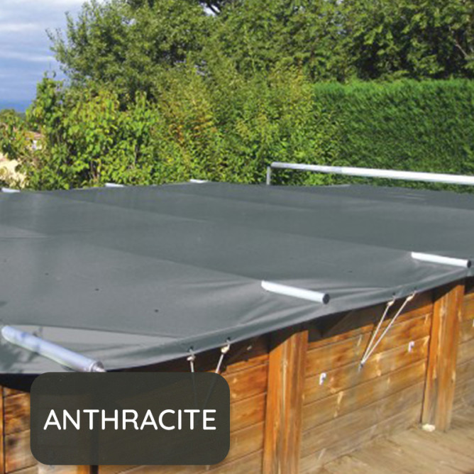 bâches à barre Anthracite pour piscine hors-sol