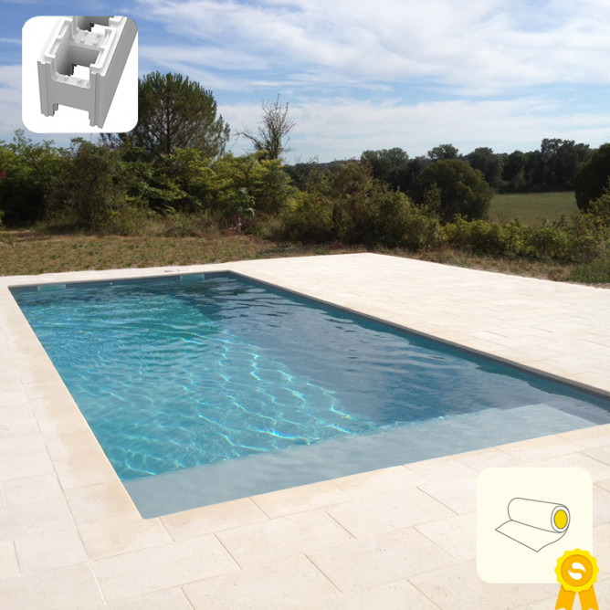 Piscine bloc polystyrène avec liner verni