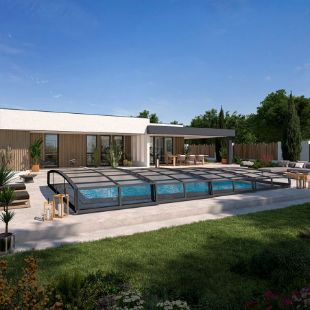 Abri piscine télescopique Bas - Fabriqué en France | Sheltom