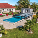 Abri piscine télescopique Bas - Fabriqué en France | Sheltom