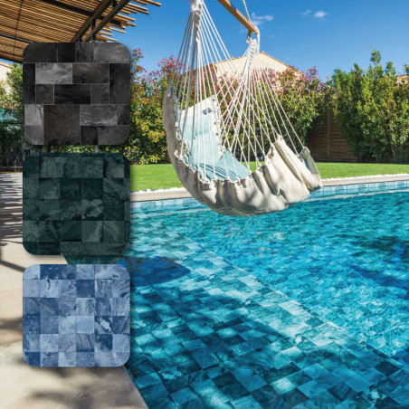 Liner Piscine Imprimé 85/100 Verni – Effet Pierre de Bali Sur Mesure