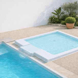 Plage immergée piscine coque | Détente & confort intégrés