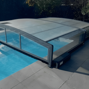 Motorisation abri piscine solaire | Kit autonome pour abri télescopique