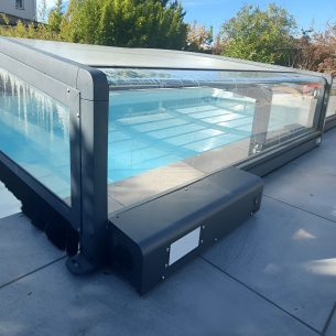 Motorisation abri piscine solaire | Kit autonome pour abri télescopique