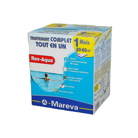 KIT DE TRAITEMENT 1 MOIS REV-AQUA – Piscines de 18 à 60 m³