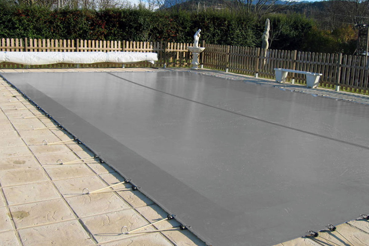 Bache hiver piscine Bâche d'hivernage coloris gris